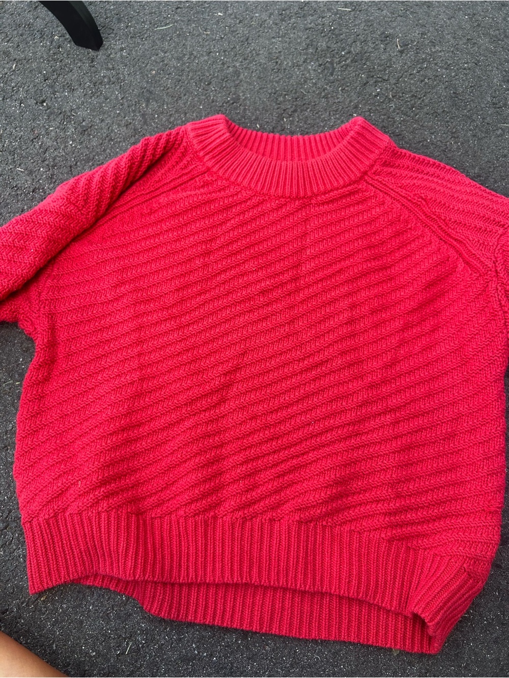 Universal Thread Bright Red Textured Crewneck Sweater